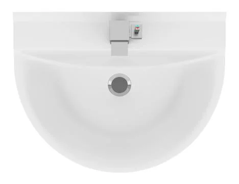 Top view of ceramic bathroom sink isolated on white background Stock Illustration