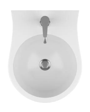 Top view of ceramic bidet isolated on white background Stock Illustration