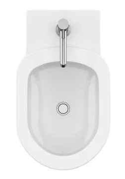 Top view of ceramic bidet isolated on white background. 3d illustration Stock Illustration