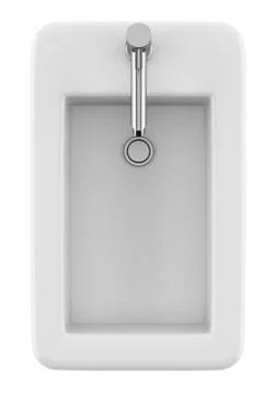 Top view of ceramic bidet isolated on white background. 3d illustration Stock Illustration