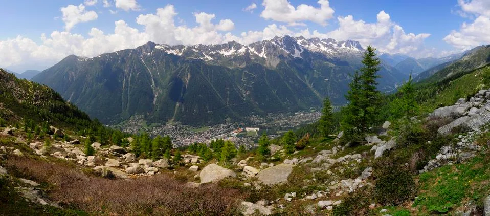 Top view of Chamonix Stock Photos