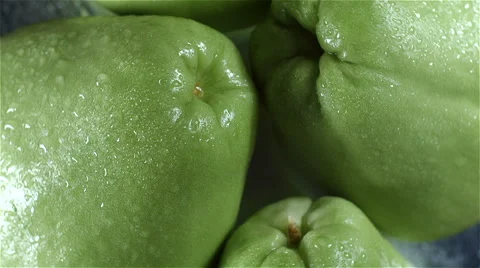 Top view of Chayote rotating Stock Footage 62391599
