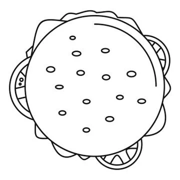 Top view cheeseburger icon, outline style Stock Illustration
