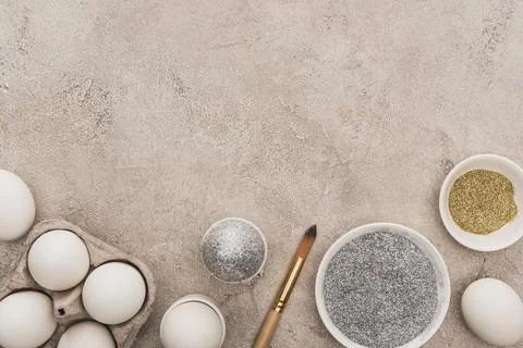 Top view chicken eggs silver 스톡 사진