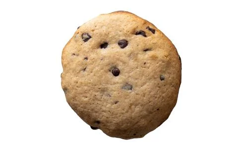 Top view of chip cookie isolated on white background. Biscuit recipe concept Stock Photos