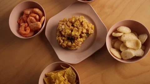 Top View From Chips and Crisps Stock Footage 149646422