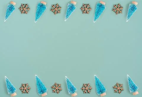 Top view of Christmas holiday pattern background. Composition of festive Chri Foto stock
