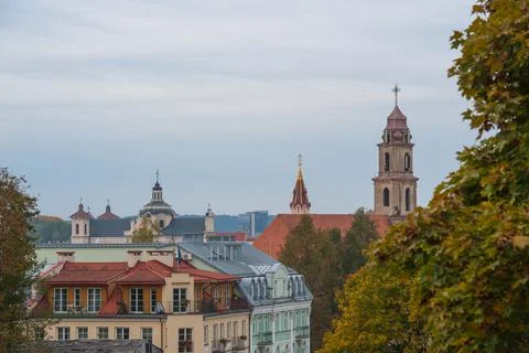 A top view of the churches in Vilnius Foto stock
