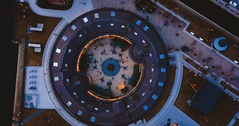 Top view of a circle building. New Holland Island in St. Petersburg, Russia Stock Footage 122619249