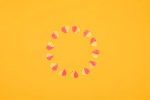 Top view circle jelly candies Stock Photos