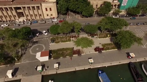 Top view of the city. Berth. Stock Footage 69848620