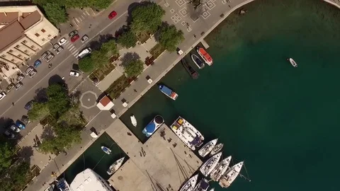 Top view of the city. Berth. Stock Footage 70411018