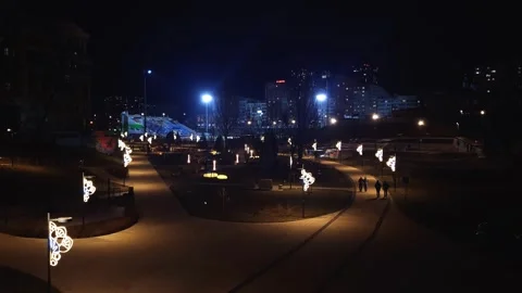 Top view of the city boulevard park Stock Footage 305713838