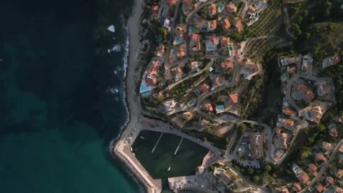 Top view of the city on the coast Stock Footage 239934969