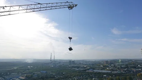 Top view of city from high floor of house next to building outskirts Video stock 70632779