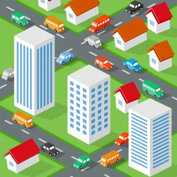 Top view of the city Stock Illustration