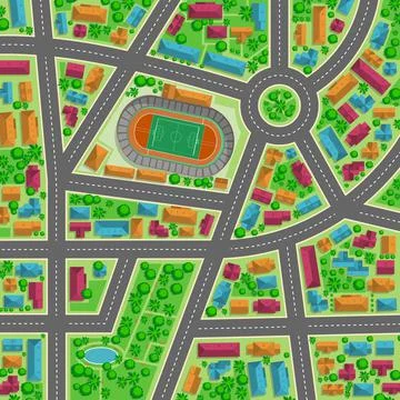Top view of the city Illustrazione stock