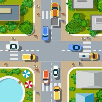 Top view of the city Illustrazione stock
