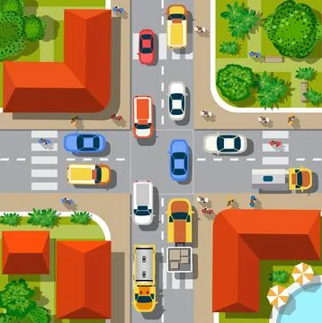 Top view of the city Illustrazione stock