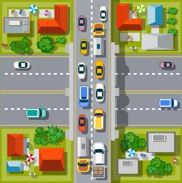 Top view of the city Illustrazione stock