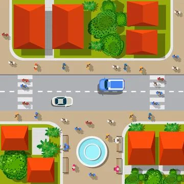 Top view of the city Stock Illustration