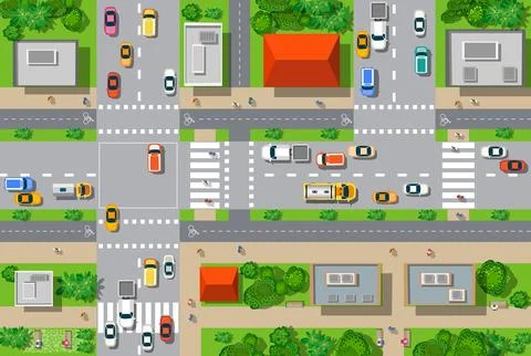 Top view of the city Stock Illustration
