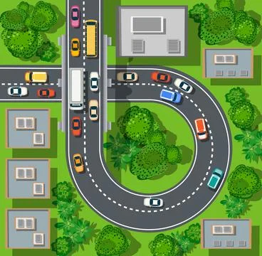 Top view of the city Stock Illustration