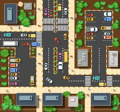Top view of the city Stock Illustration