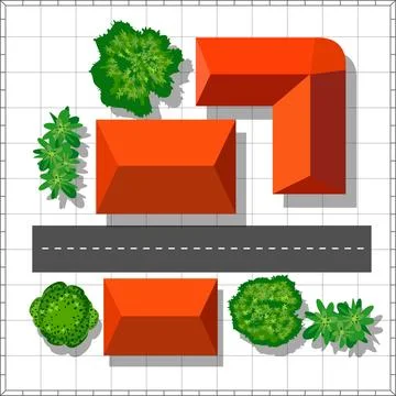 Top view of the city Illustrazione stock