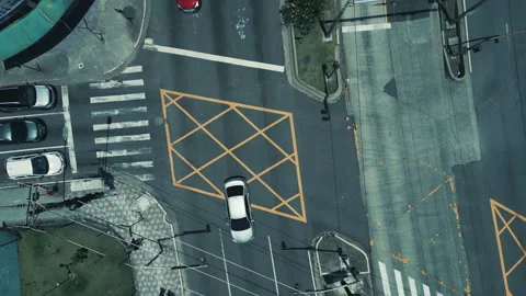 Top View of City Intersection Stock Footage 328757086