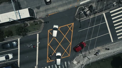 Top View of City Intersection Stock Footage 328757781