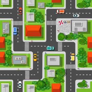 Top view  city seamless Illustrazione stock