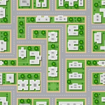 Top view city seamless Illustrazione stock