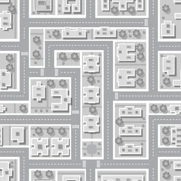 Top view city seamless Stock Illustration
