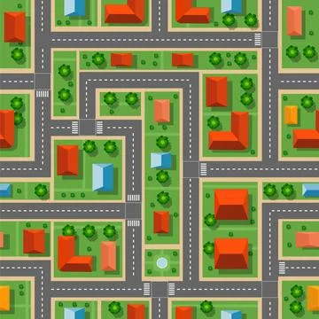 Top view city seamless Illustrazione stock