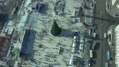 Top view of the city square. Stock Footage 157867521