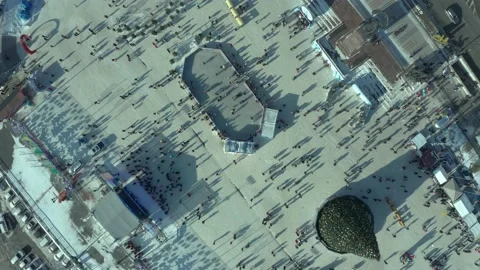 Top view of the city square. Stock Footage 157867618
