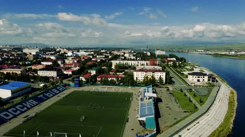 Top view of the city of Tuva. Stock Footage 148837676