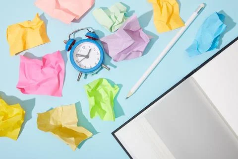 Top view classic alarm clock Stock Photos
