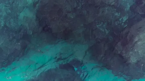 Top View Of Clear Blue Water Of The Sea Stock Footage 147859342