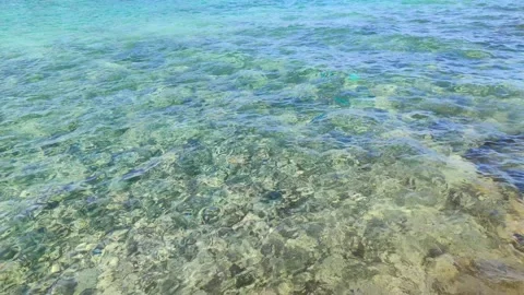 Top view of clear water. Water surface. Stock Footage