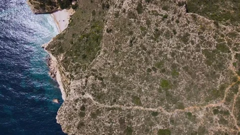 Top view of a cliff with vegetation Stock Footage 240637408