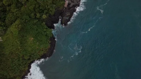 Top view of cliffs and breaking waves Stock Footage 113050521