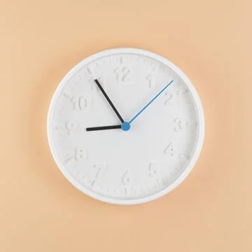 Top view clock desk. High quality and resolution beautiful photo concept Stock Photos