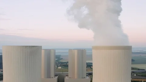 Top view Close-up of Brown Coal Fired Power Station Vídeos de archivo 113395880