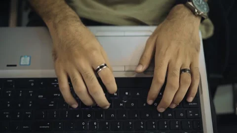 Top view close up of hands typing on keyboard Stock Footage 248856453