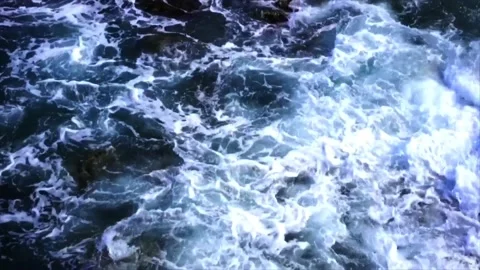 Top view close-up of mediterranean ocean wave Stock Footage 234832228