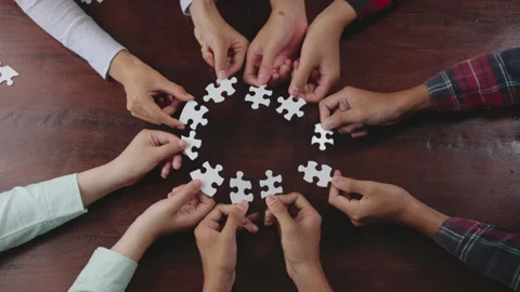 Top view close up shot of professional successful group of  Hand holding ji.. Stock Footage 336932327