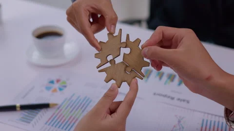 Top view close up shot of professional successful group of  Hand holding ji.. Stock Footage 336932329
