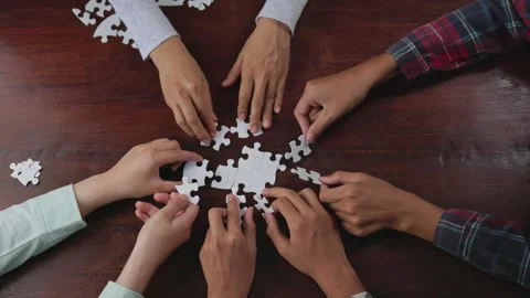 Top view close up shot of professional successful group of  Hand holding ji.. Stock Footage 336932368